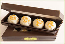 Load image into Gallery viewer, CITRUS/WHITE CHOCOLATE DIPPED MACAROONS

